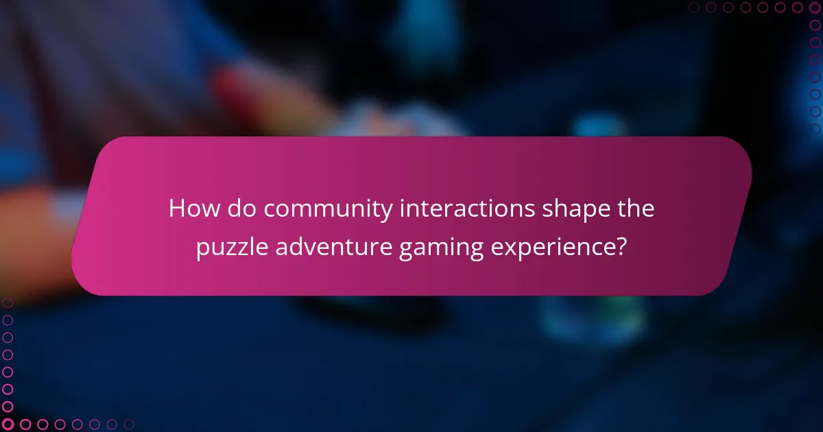 How do community interactions shape the puzzle adventure gaming experience?