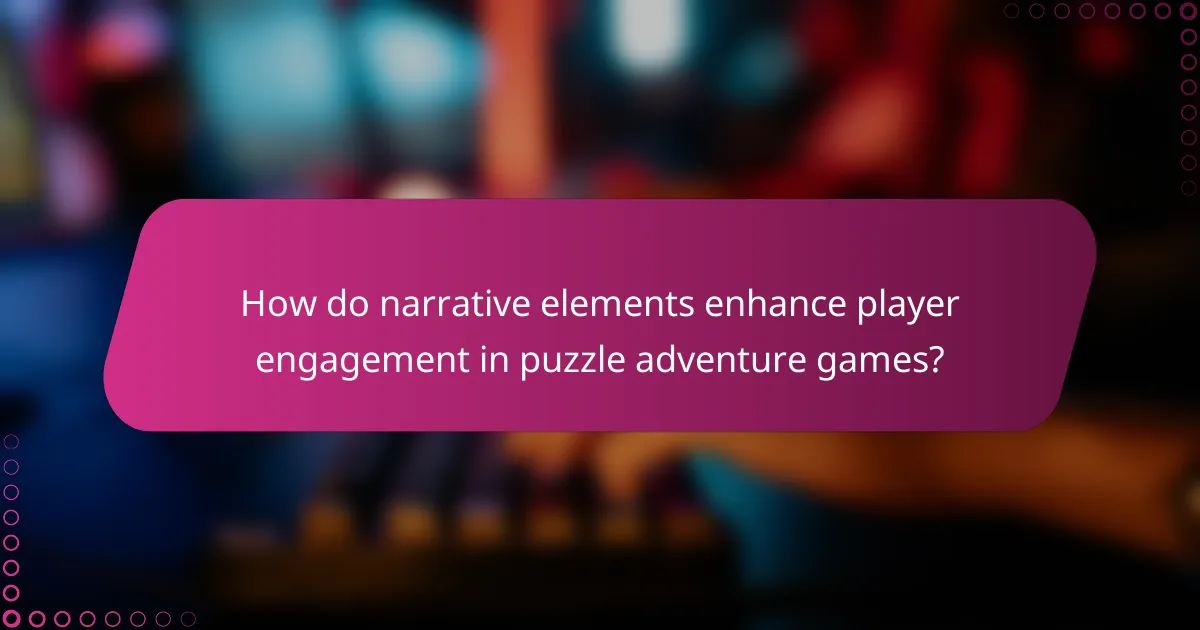 How do narrative elements enhance player engagement in puzzle adventure games?