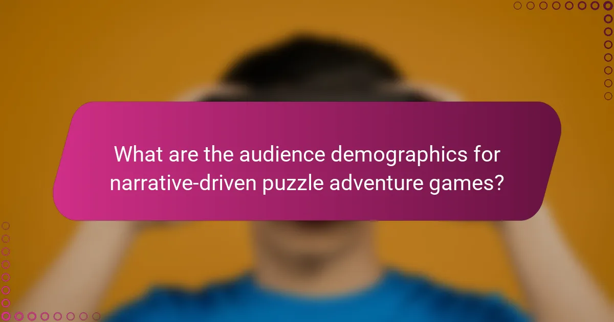 What are the audience demographics for narrative-driven puzzle adventure games?