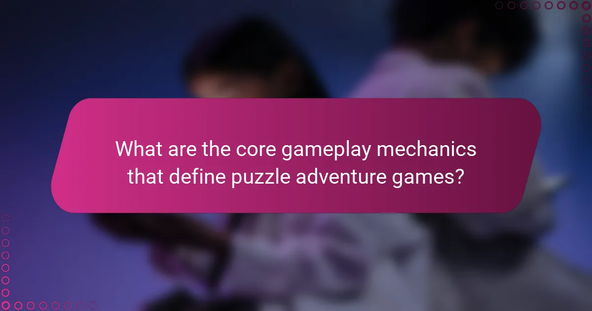 What are the core gameplay mechanics that define puzzle adventure games?