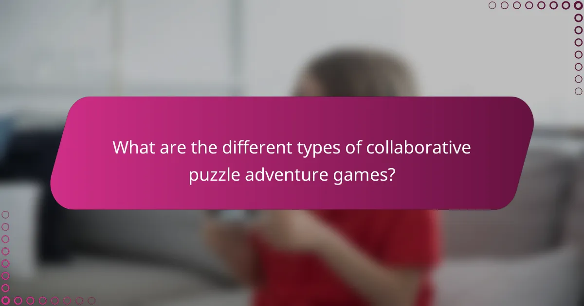 What are the different types of collaborative puzzle adventure games?
