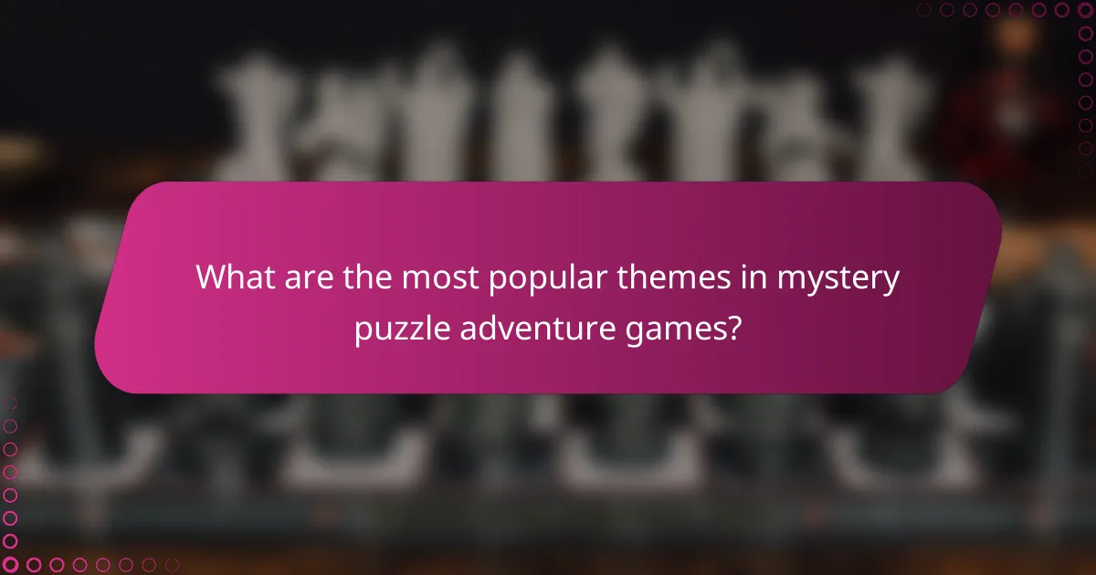 What are the most popular themes in mystery puzzle adventure games?