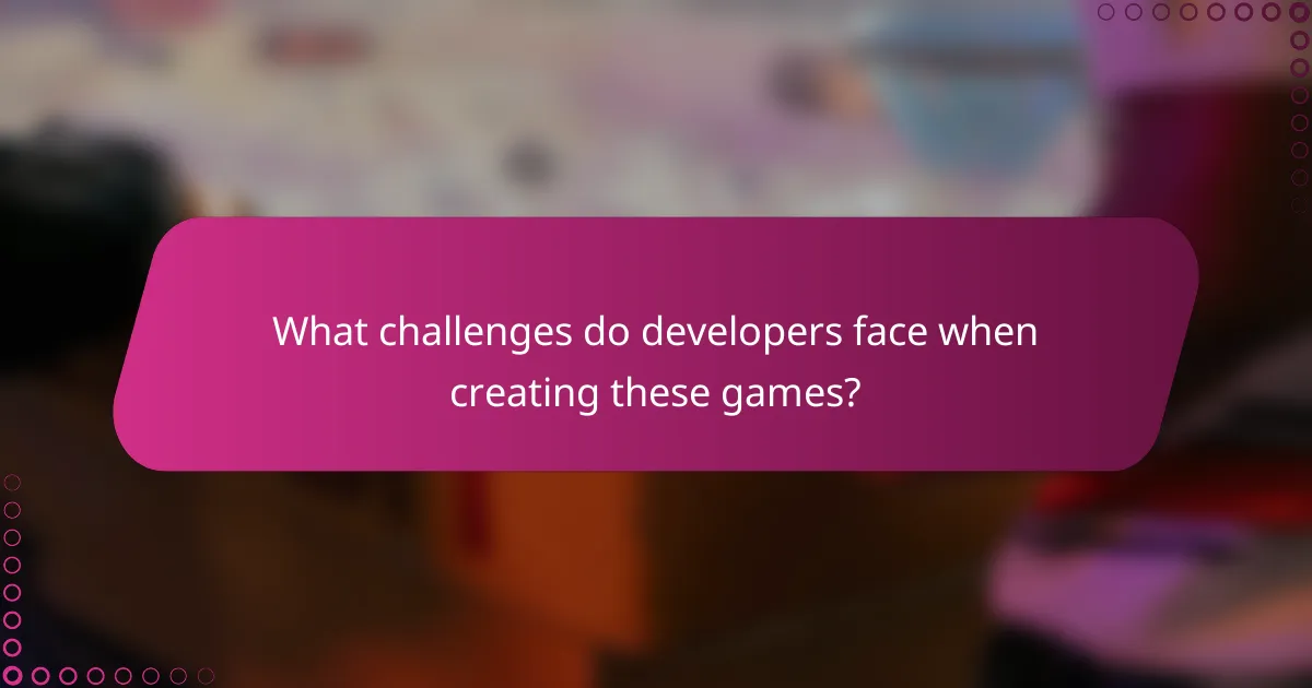 What challenges do developers face when creating these games?