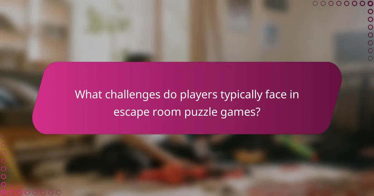 What challenges do players typically face in escape room puzzle games?