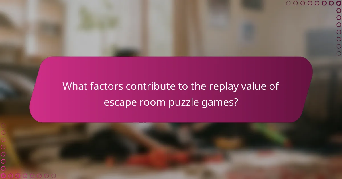 What factors contribute to the replay value of escape room puzzle games?