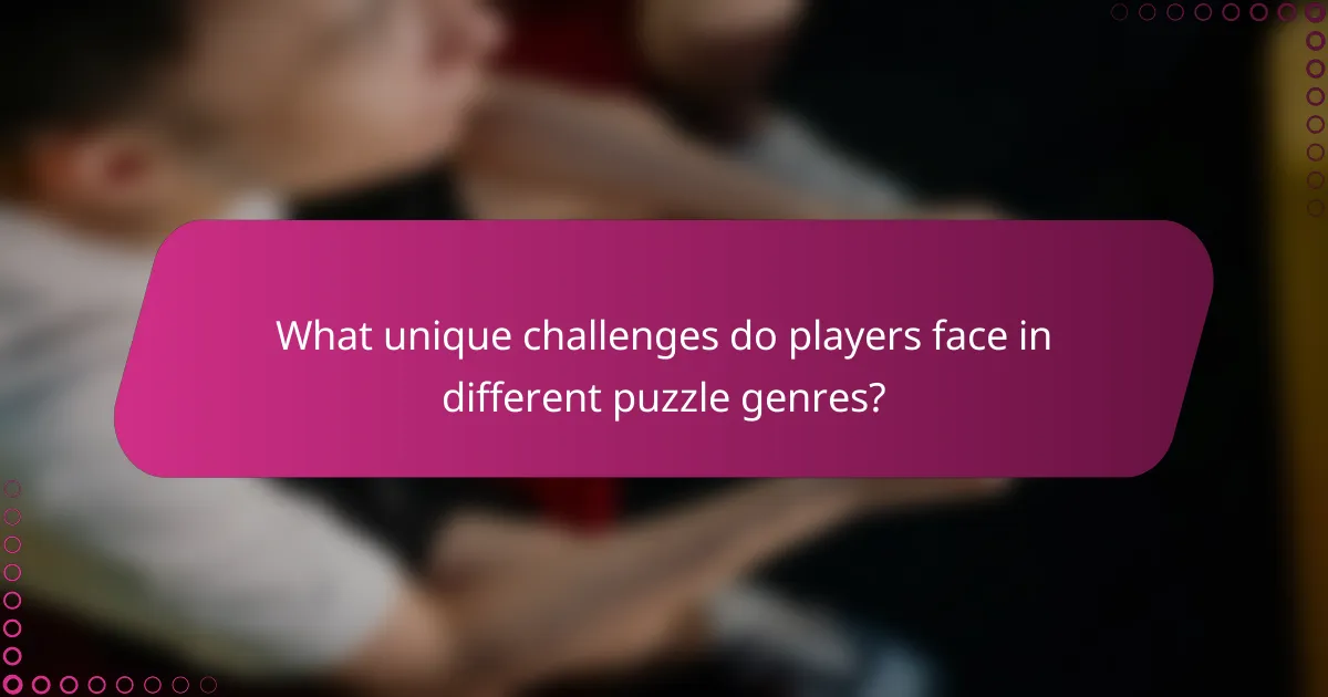 What unique challenges do players face in different puzzle genres?
