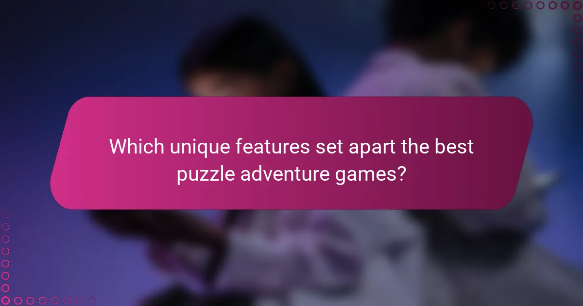 Which unique features set apart the best puzzle adventure games?
